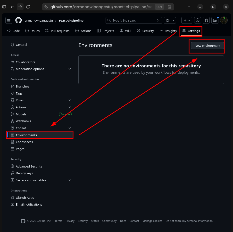 GitHub Create Env