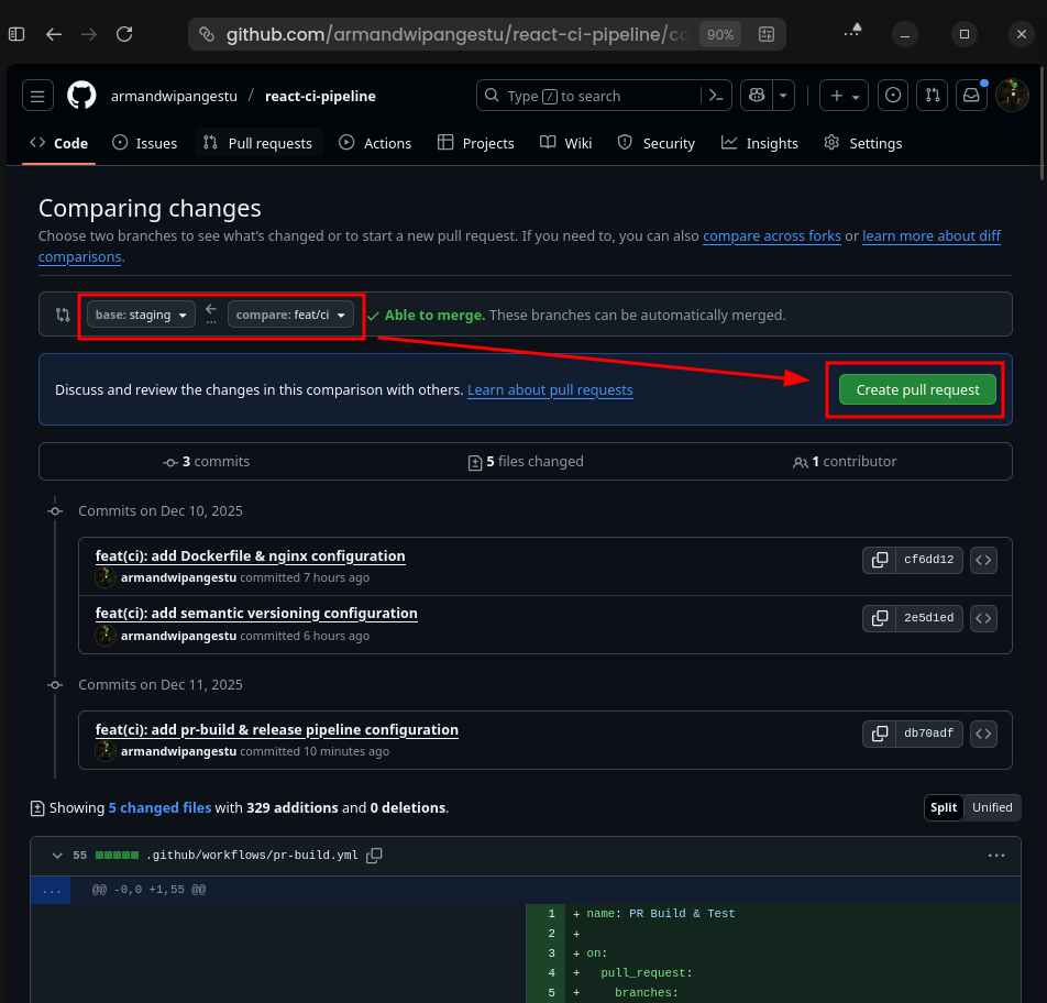 GitHub Create PR