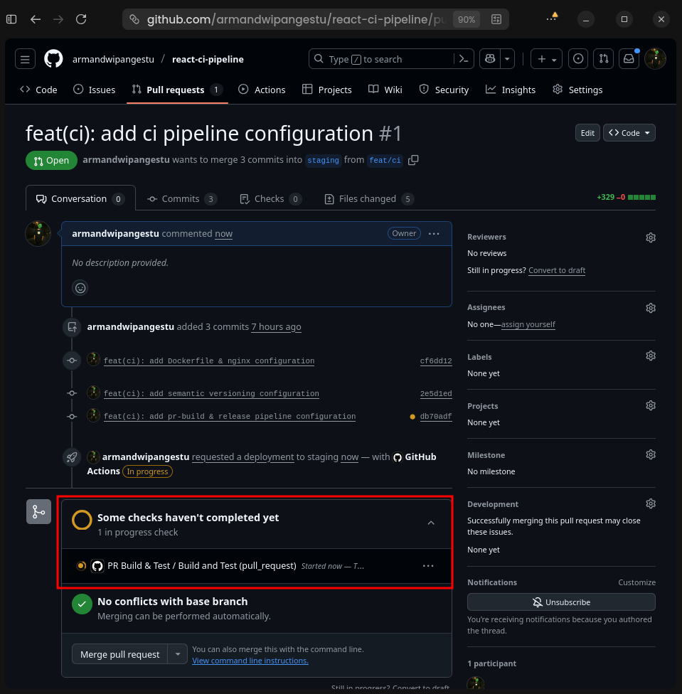 GitHub PR Build Check