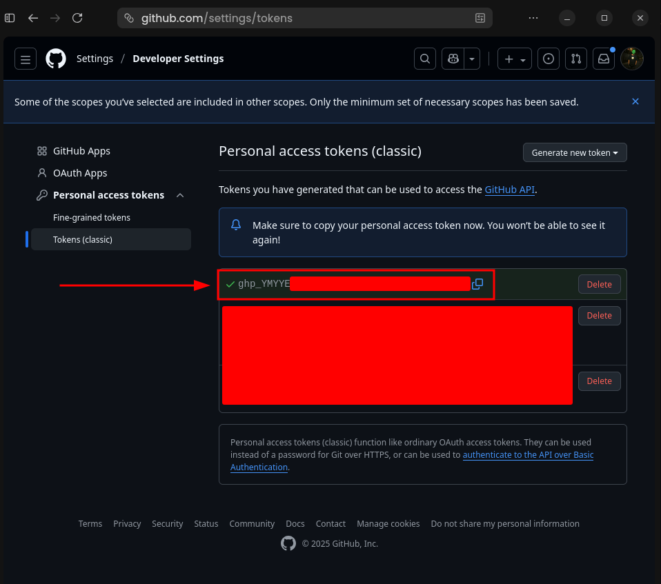 GitHub Token PAT